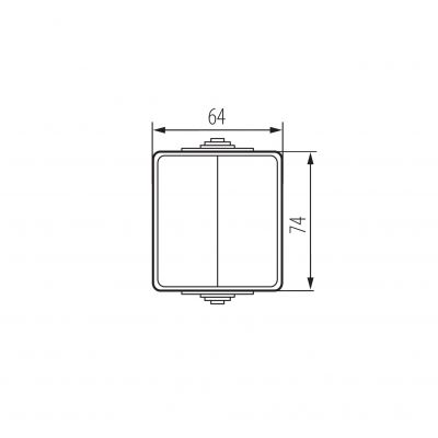 TEKNO IP65GR Łącznik podwójny dwubiegunowy/schodowy - uniwersalny IP65 biały KANLUX (39221)
